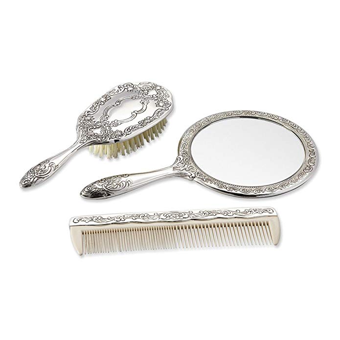 Jewelry Adviser Antiqued Gifts Silver-plated Antiqued Three Piece Dresser Set