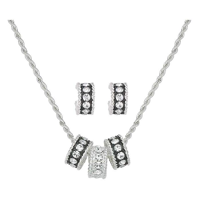 Montana Silversmiths Women's Triple Rings Necklace And Earrings Set Silver One Size
