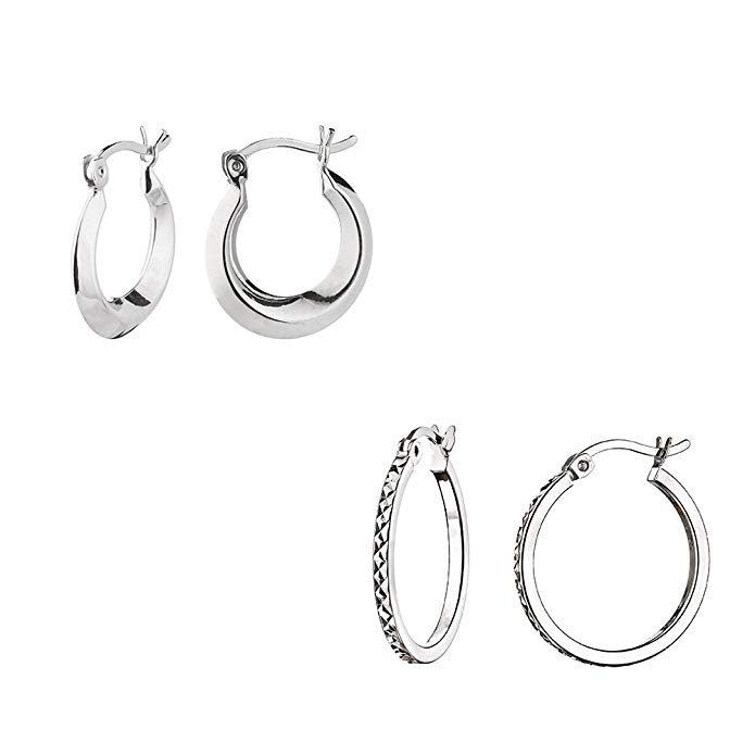 G&H Sterling Silver Set of 2 Hoop Earrings
