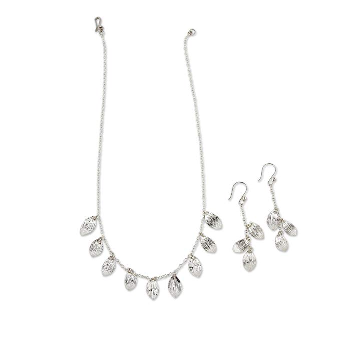 NOVICA .925 Sterling Silver Chain Jewelry Set, Forest Rain'