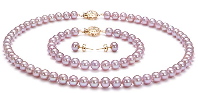 Lavender 6-6.5mm AAA Quality Freshwater Cultured Pearl Set