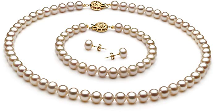 White 6-7mm AAA Quality Freshwater Cultured Pearl Set