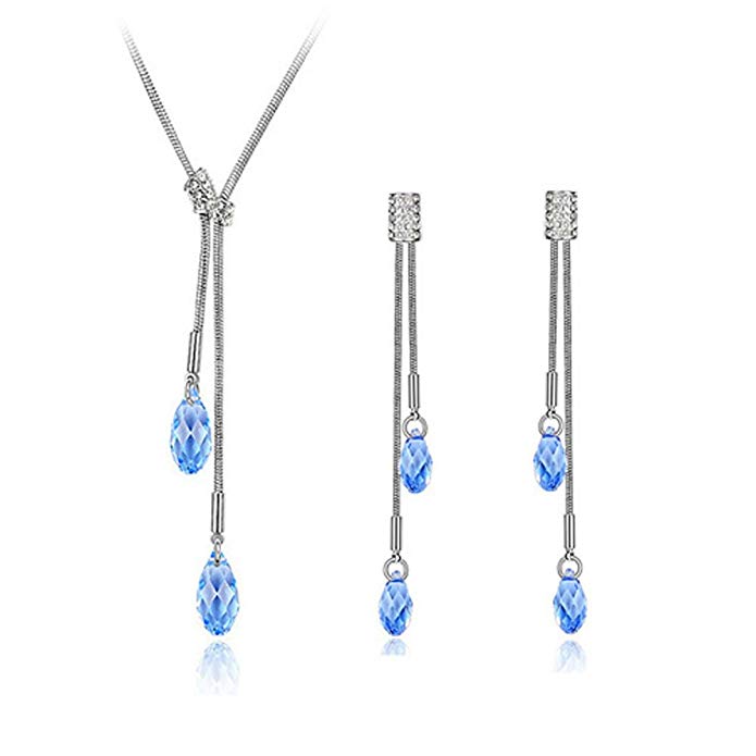 Fashion Jewelry Sets Swarovski Elements Austria Crystal Little Drop Necklace, Earrings