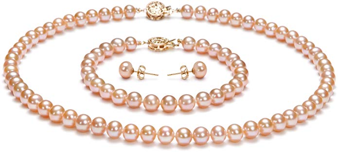 Pink 6-7mm AAA Quality Freshwater Cultured Pearl Set